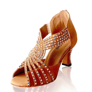 Diamond bronze Rhinestones Satin Dance Shoes