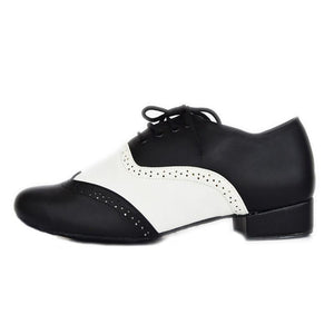 Black & White Leather Modern Dance Shoes