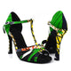 Green African Satin Latin Dance Shoes