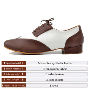 Modern Men's Ballroom Heel 2.5/4.5cm (Brown/White)